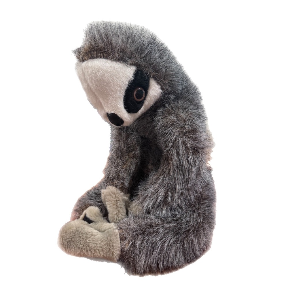 Vintage Lucy's Toys Sloth Plush 17" Handmade Gray Hanging Velcro Hands Alabama